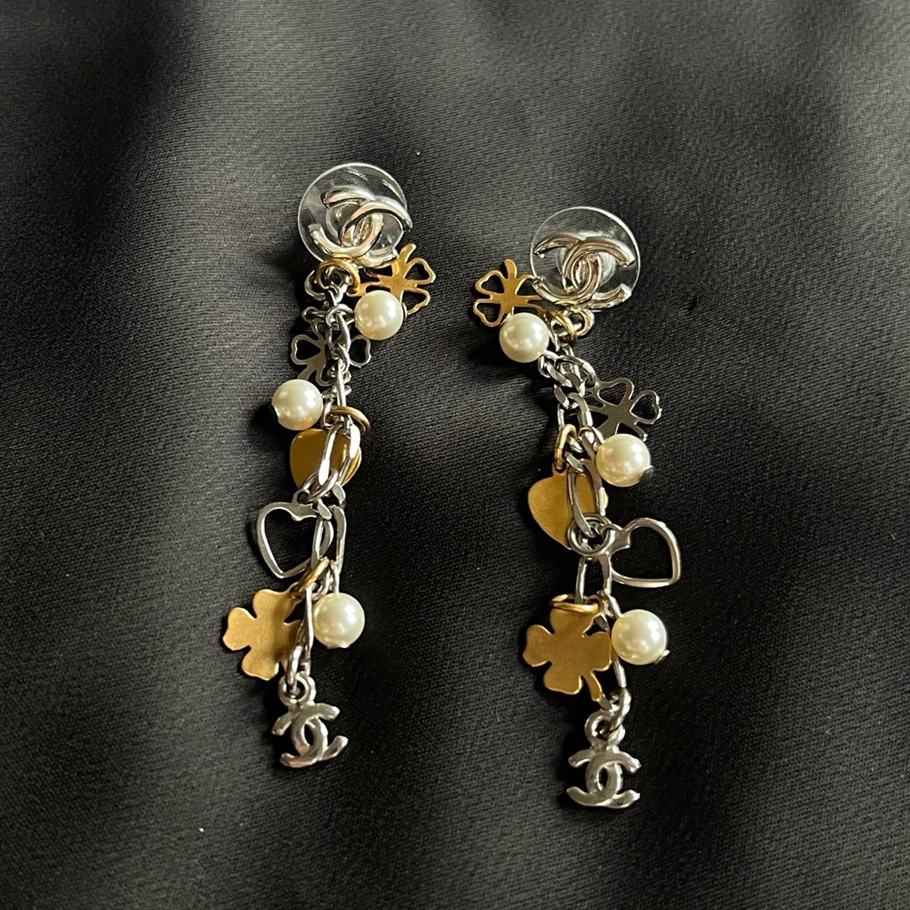 Authentic Chanel multi-charm earrings